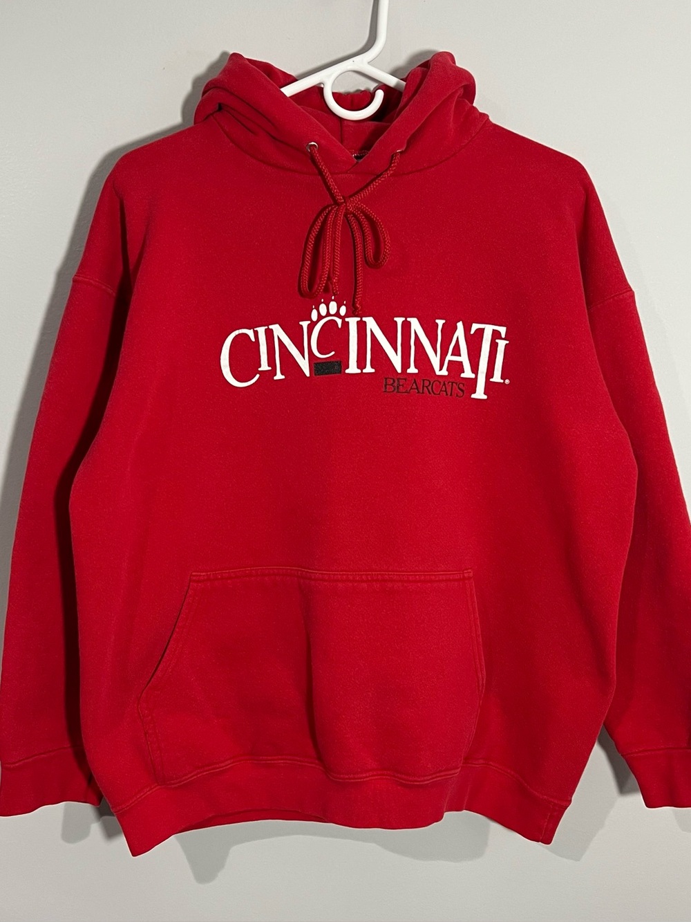 Vintage Cincinnati Bearcats Red Pullover Sweatshirt Hoodie Adult Medium